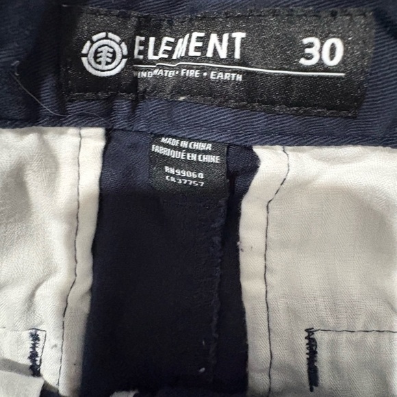 Element men’s navy shorts size 30 mid rise skateboarding cotton - Picture 5 of 10